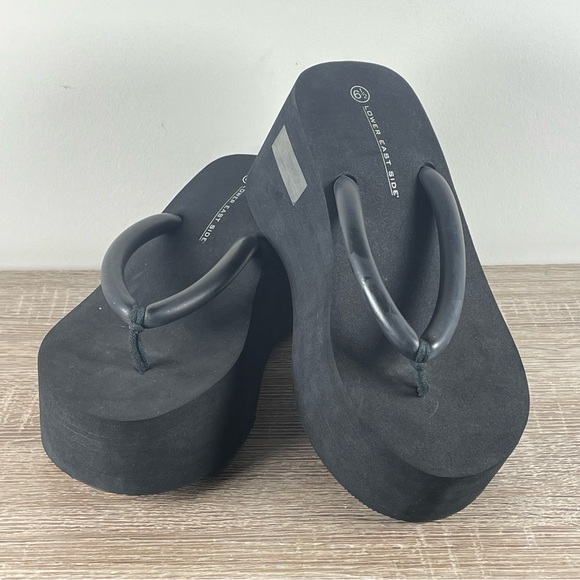 Y2K Lower East Side Platform Flip Flops Wedge Thong Sandals - Size 6.5 - Picture 4 of 5